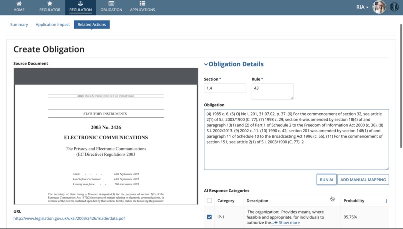 AI Enabled Regulatory Impact Assessment System (RIA) – screenshot 3