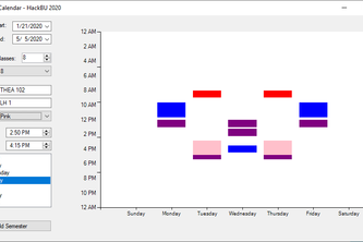 Semester Google Calendar- HackBU 2020