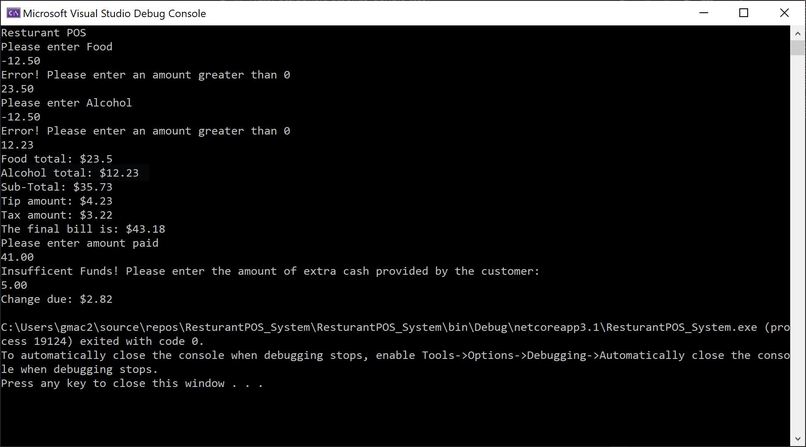 Resturant POS system – screenshot 1