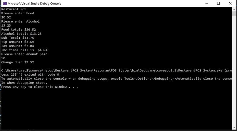 Resturant POS system – screenshot 2