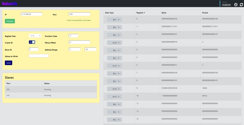 ModbusUtils – screenshot 1