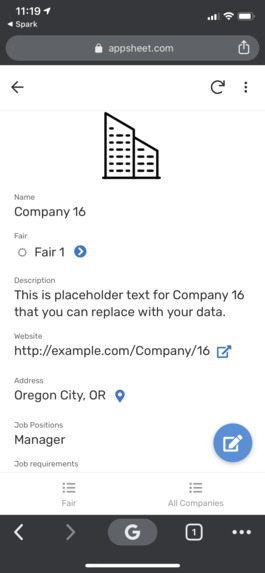 Career Fair paperless mobile app version – screenshot 2