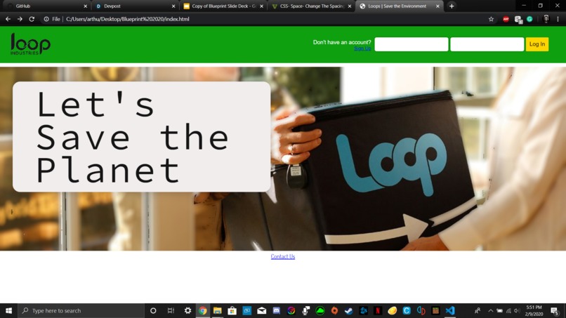 Loop Concept Website – screenshot 1