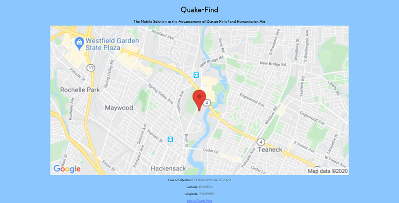 QuakeFind – screenshot 1