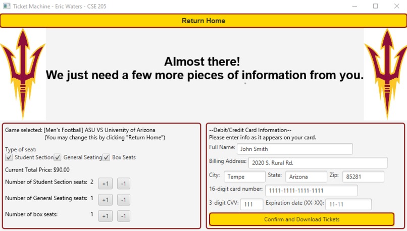 ASU Ticket System – screenshot 2