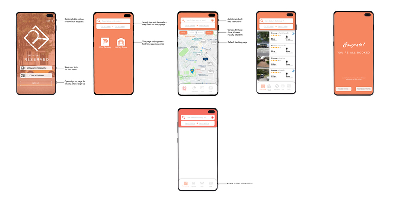 Reserved Android app – screenshot 1