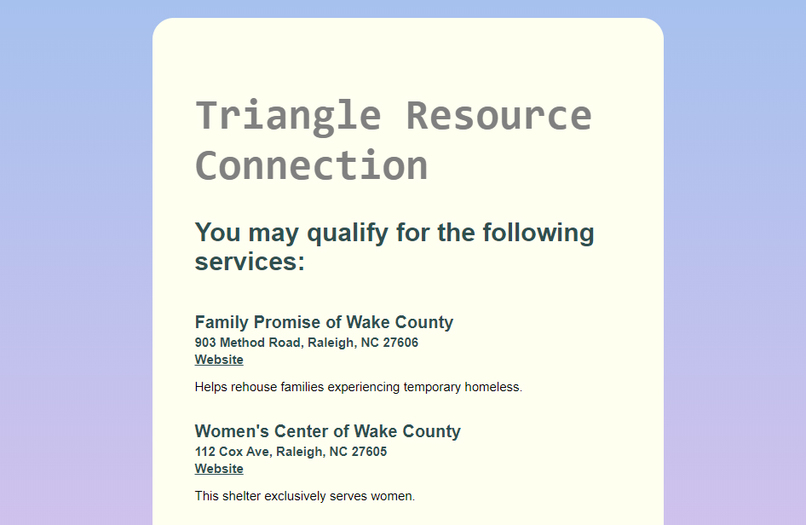 Triangle Resource Connection – screenshot 2