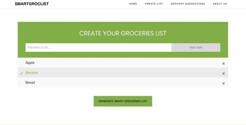 SmartGrocList-PearlHacks2020 – screenshot 2