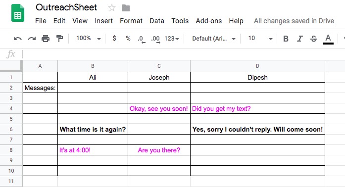 OutreachSheet – screenshot 1