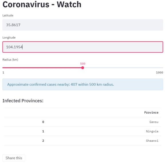 COVID Watch – screenshot 3