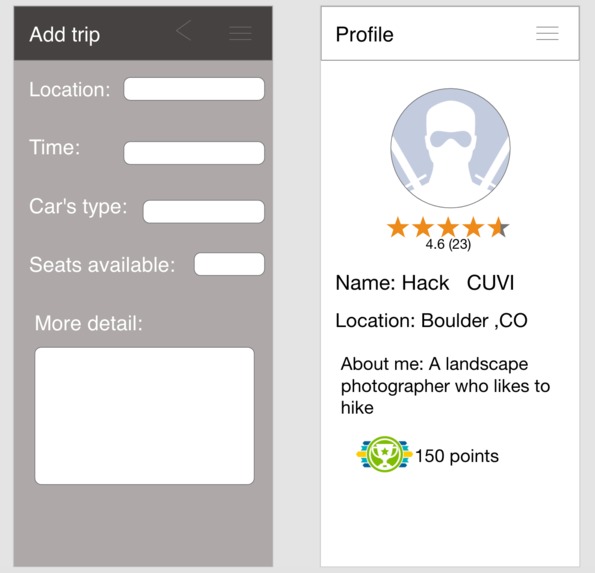 TravelwithN application prototype – screenshot 4