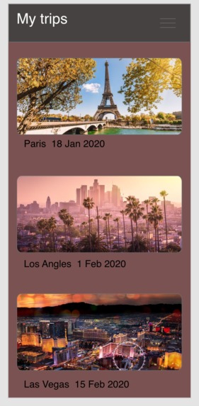 TravelwithN application prototype – screenshot 1