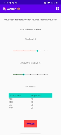 wAgEr: Lend/invest & buidl on an AI based decentralized ETF  – screenshot 2