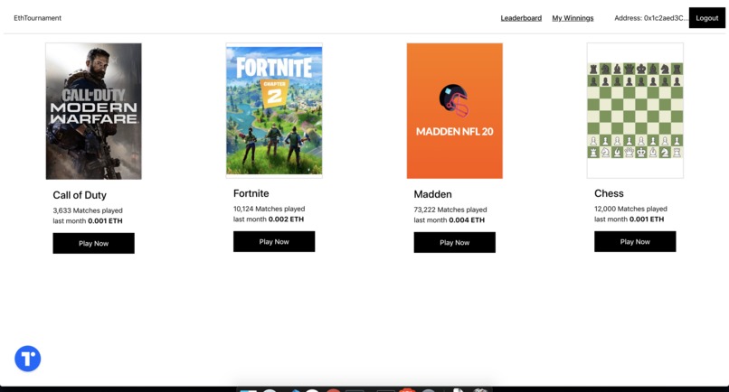 EthTournament – screenshot 1