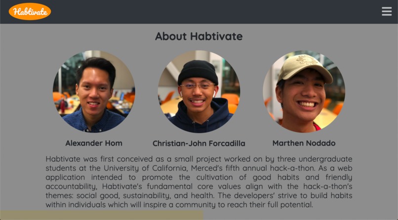 Habtivate - HackMercedV – screenshot 2