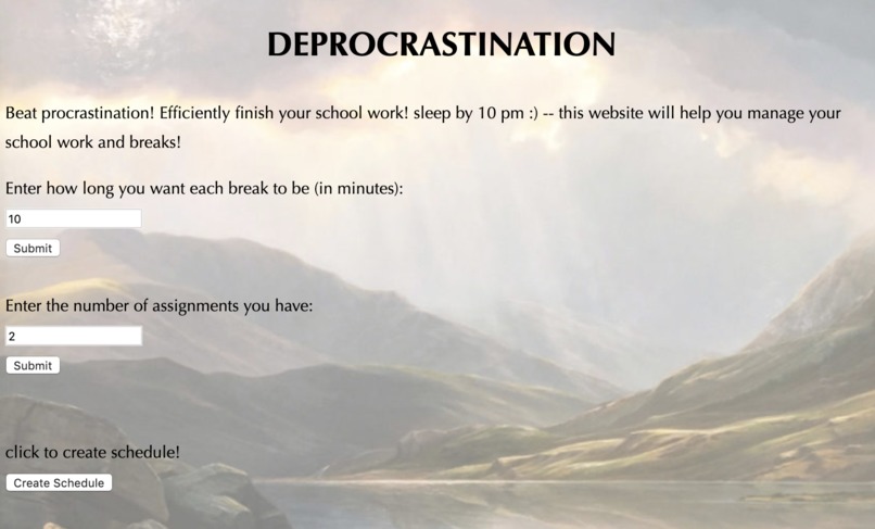 Deprocrastination – screenshot 1
