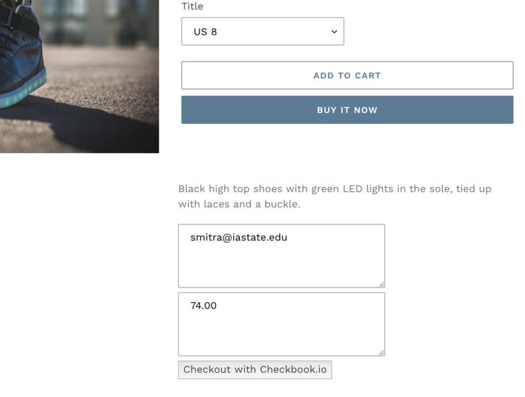 Shopify Checkbook.io App – screenshot 2