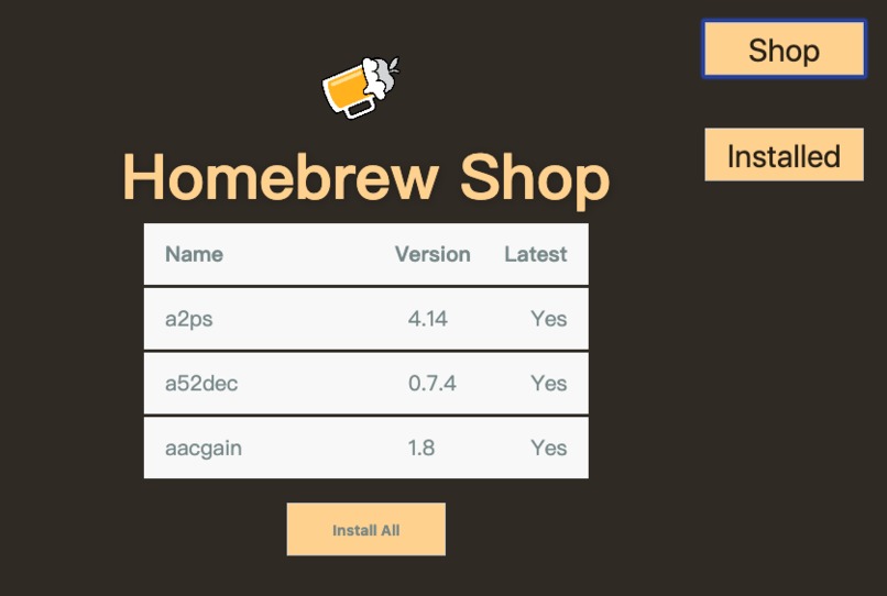 Homebrew shop – screenshot 2