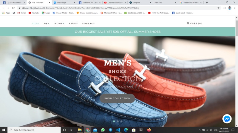 ATB Footwear messenger bot – screenshot 1