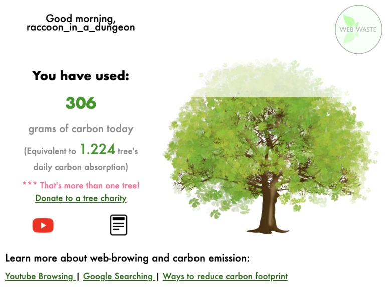 WebWaste – screenshot 2