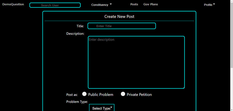 User Interface for DemoQuestion – screenshot 1