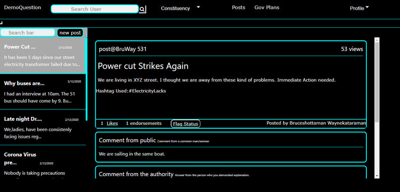 User Interface for DemoQuestion – screenshot 2
