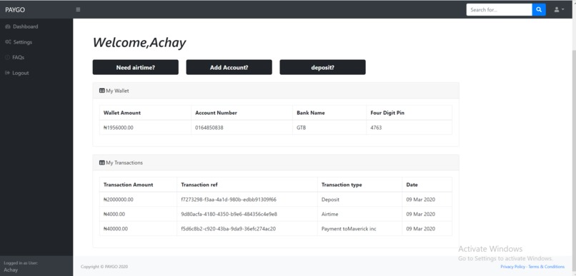 PAYGO – screenshot 2