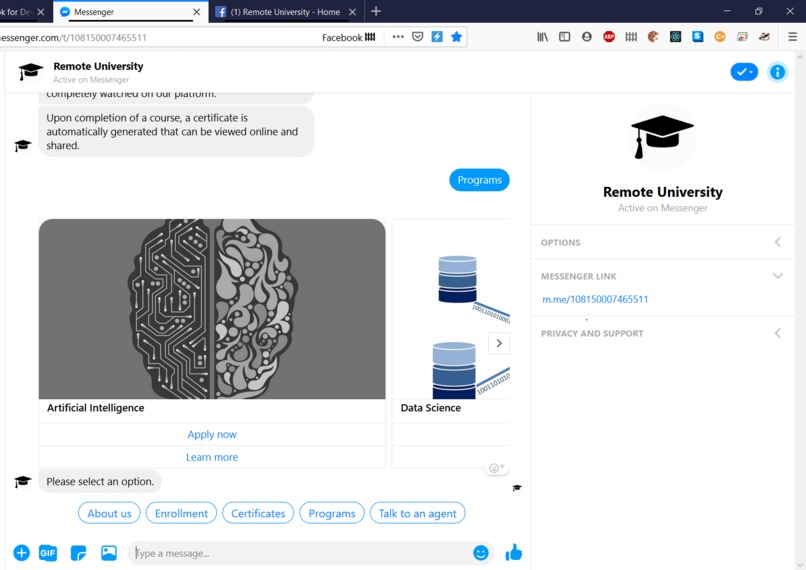 Julia - A University Chatbot – screenshot 2