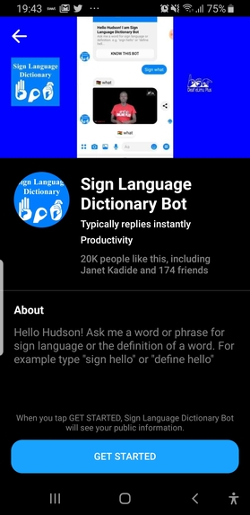 Sign Language Dictionary Bot – screenshot 1