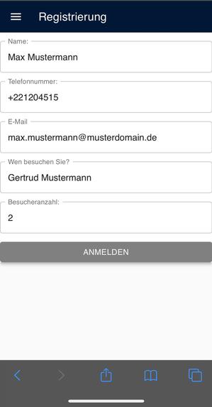 0008_CoronaTracking / Besuchernachweis mittels Webanwendung – screenshot 1