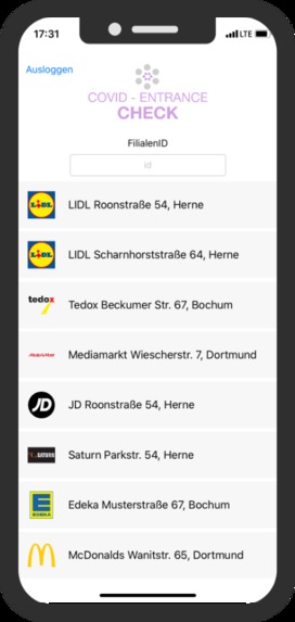 52_Lebensmittel-Matching_Covid Entrance Checker – screenshot 3