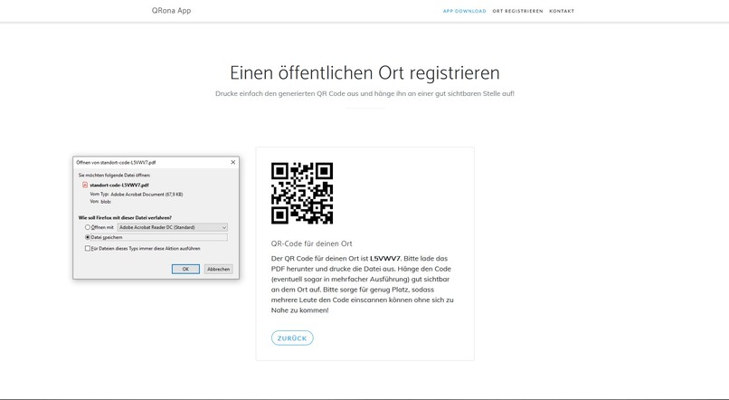 Corona QR-Tracker – screenshot 3