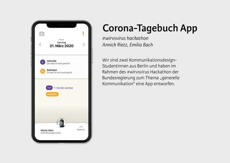 023_a_generellekommunikation_Corona-Tagebuch-App – screenshot 1