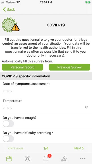 Risk stratification patient dashboard updated by patients  – screenshot 3