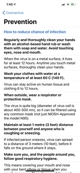 Coronavirus (COVID-19) – screenshot 2