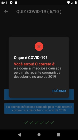 Quiz COVID19 – screenshot 2