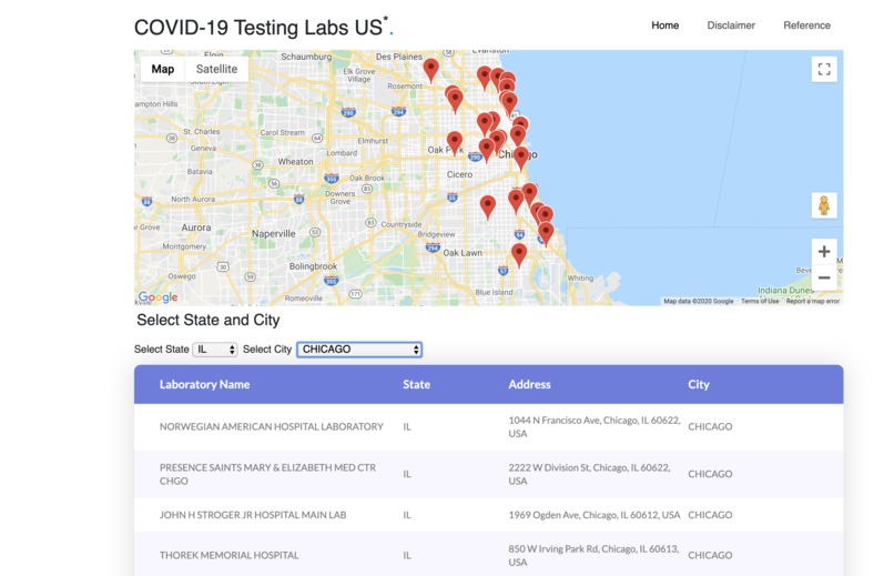 Covid-19 Lab Test in The U.S. – screenshot 2