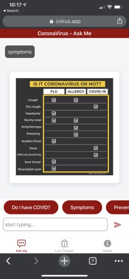 COVID19 Digital Assistant – screenshot 2