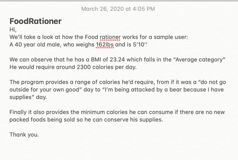 FoodRationer – screenshot 2