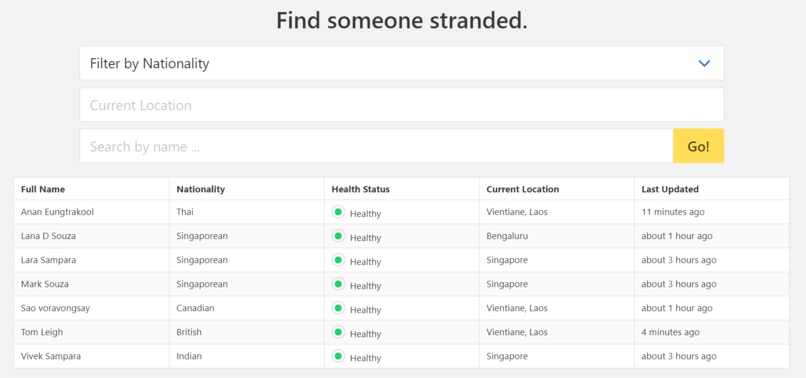 StrandedHere.org – screenshot 1