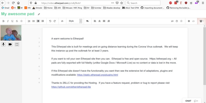 Etherpad – screenshot 1