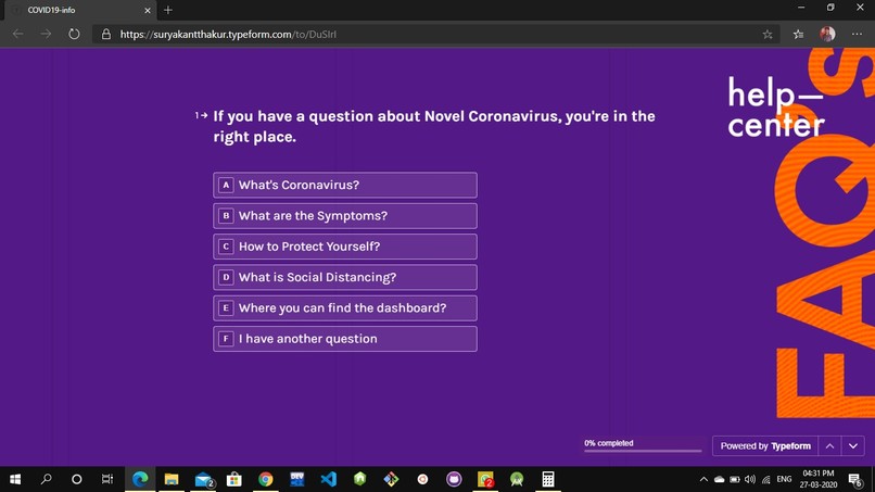 COVID19 INFORMATION – screenshot 1