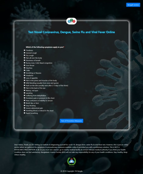 Test COVID-19, Dengue, Swine Flu and Viral Fever Online – screenshot 2