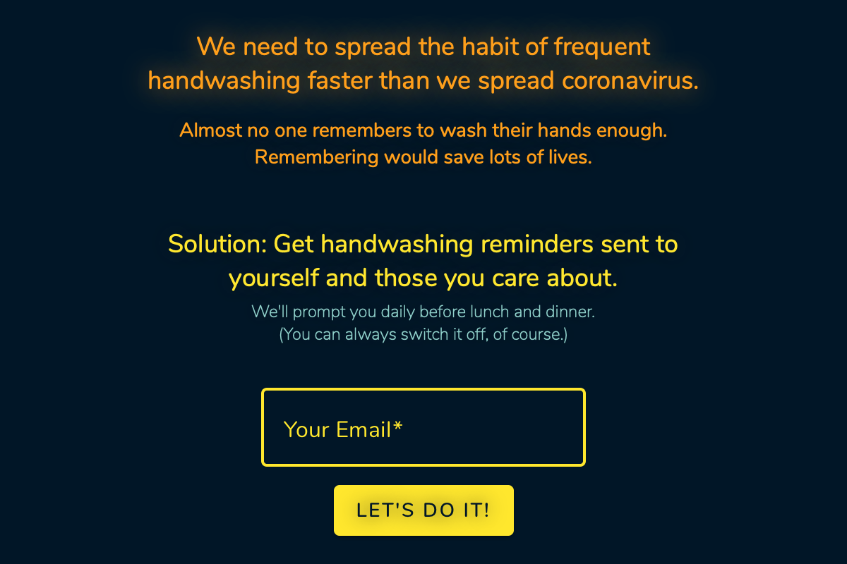 Scrub a Dub Dub — Handwashing Reminders Devpost