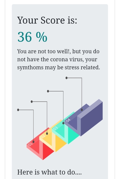 Corona virus symptom analysis checker  – screenshot 2