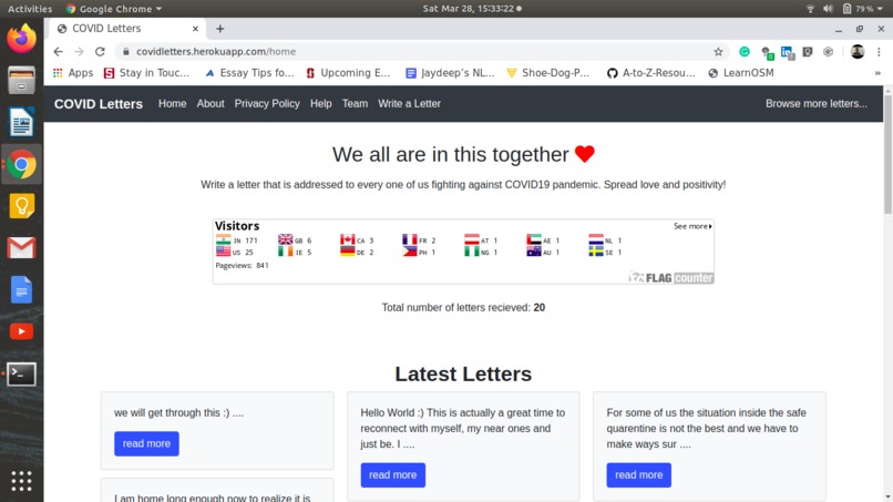 COVID Letters – screenshot 1