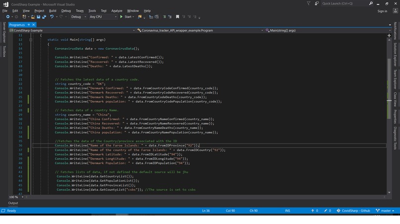 CovidSharp – screenshot 1