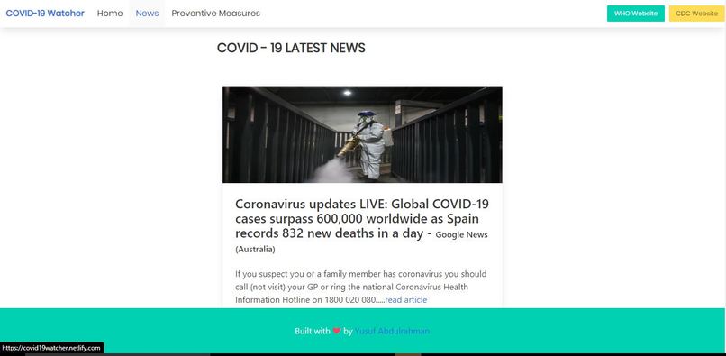 Covid19  Watcher – screenshot 2
