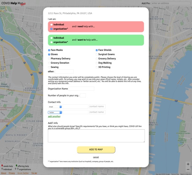 COVID Help Map – screenshot 1