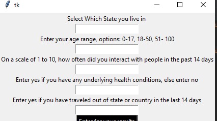 COVID-19 Risk Predictor – screenshot 1